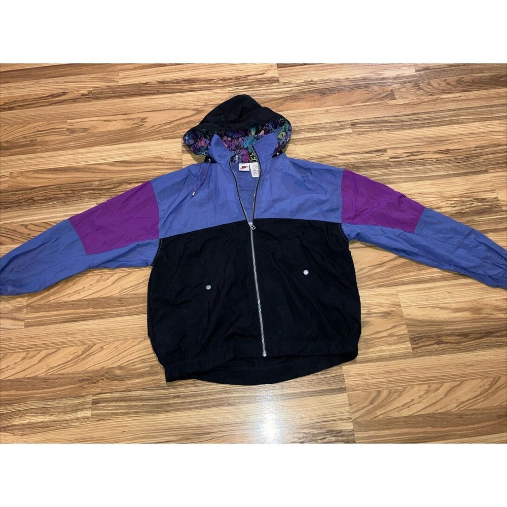 Nike Jacket Vintage Nylon Windbreaker Women's Gym Full Zip Retro Size Large
